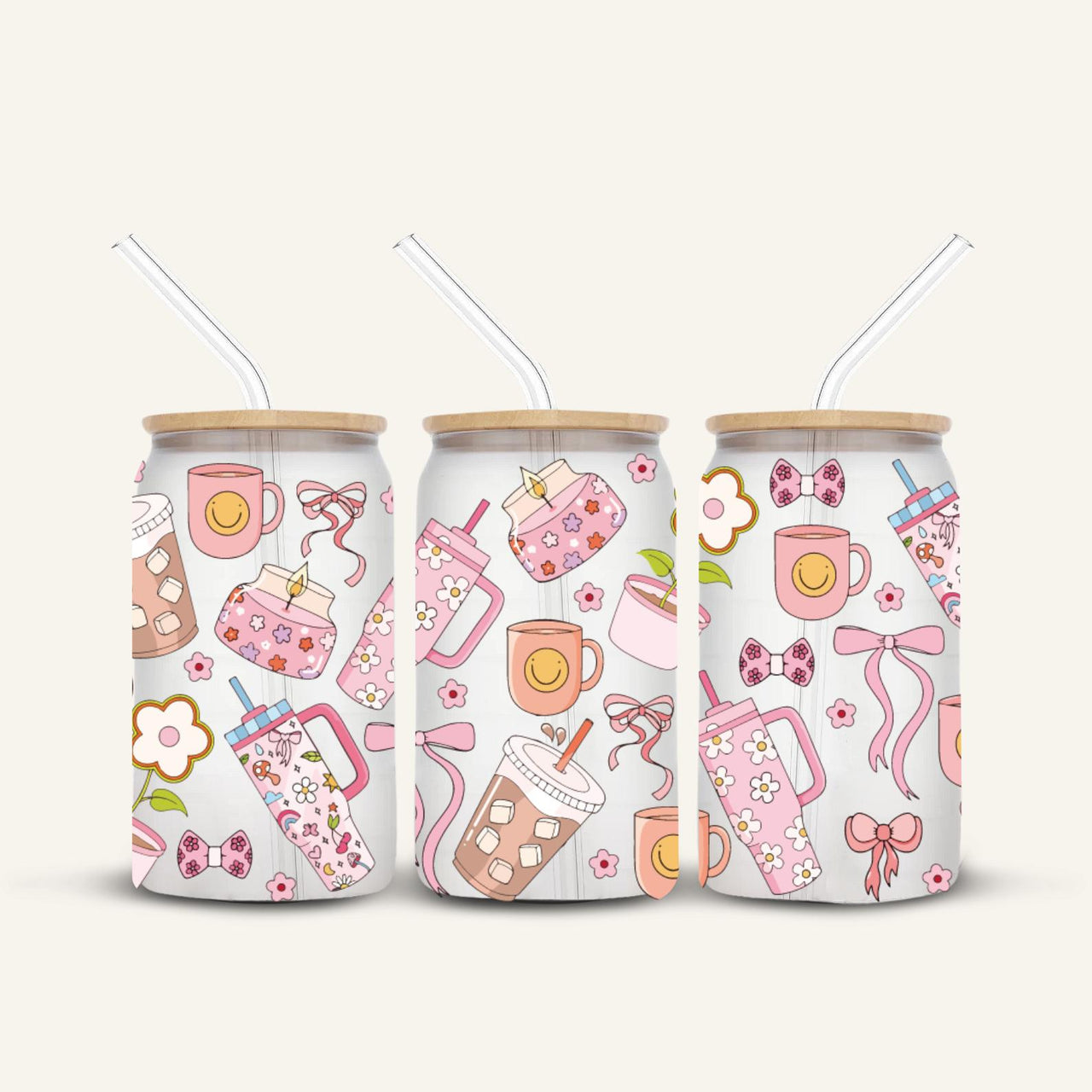 Pink Tumbler & Coffee Glass Cup
