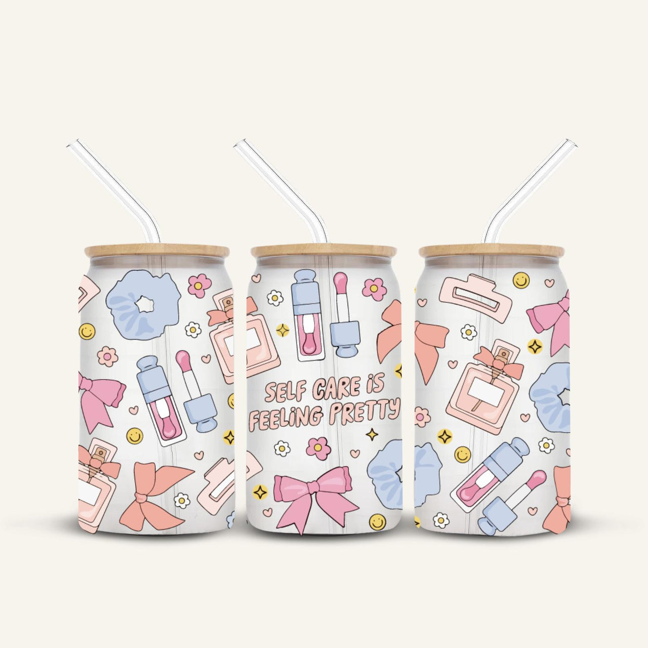 Self Care Is Feeling Pretty Glass Cup