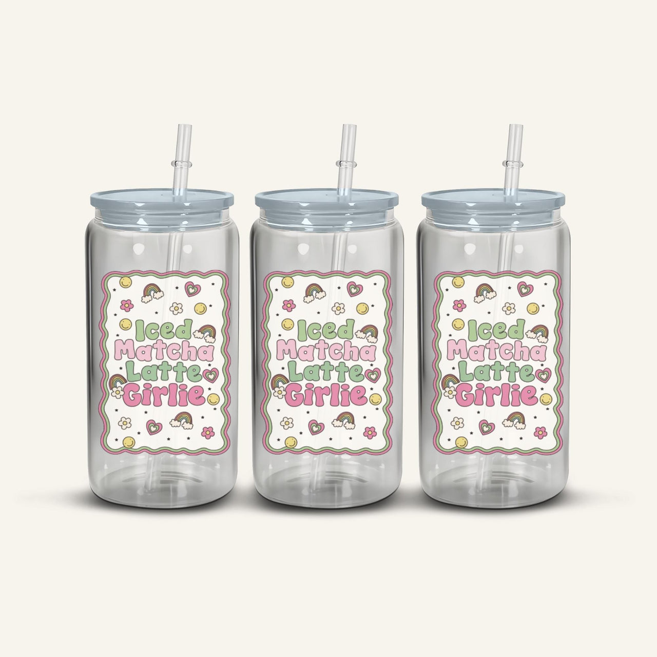 Iced Matcha Latte Girlie Snowglobe Cup