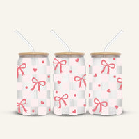 Pink Bows Glass Cup #2