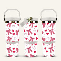 Pink Bows Tumbler with Flip Straw