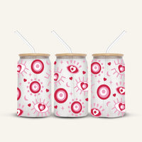 Pink Evil Eye Glass Cup #1