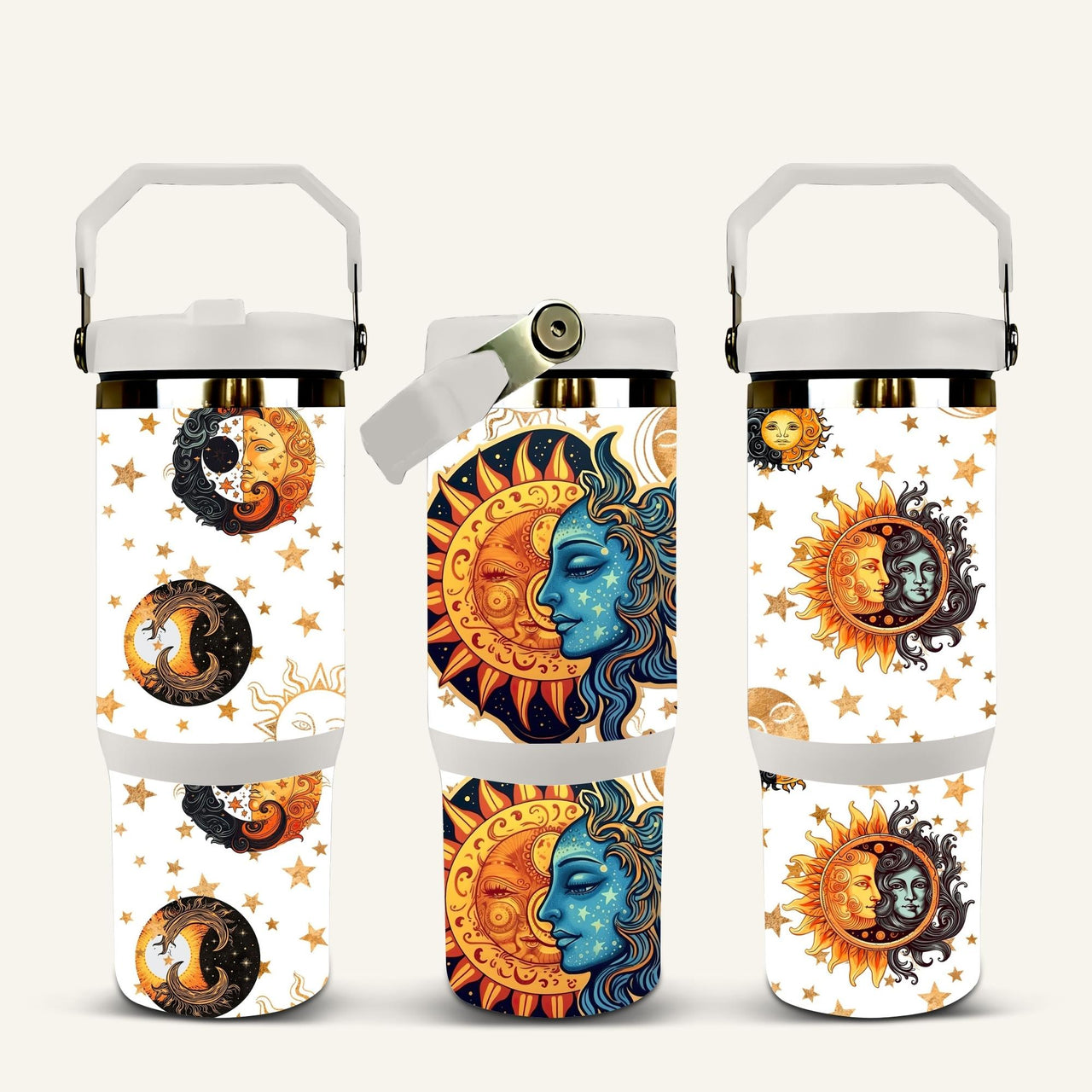 Sun & Moon Tumbler with Flip Straw