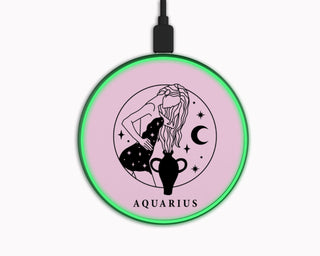 Assorted Zodiac Wireless Phone Fast Charger Halo Quartz 