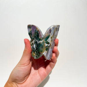 Ocean Jasper Self-Standing Butterfly #1 Halo Quartz 