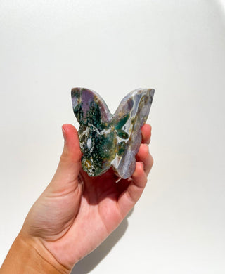 Ocean Jasper Self-Standing Butterfly #1 Halo Quartz 