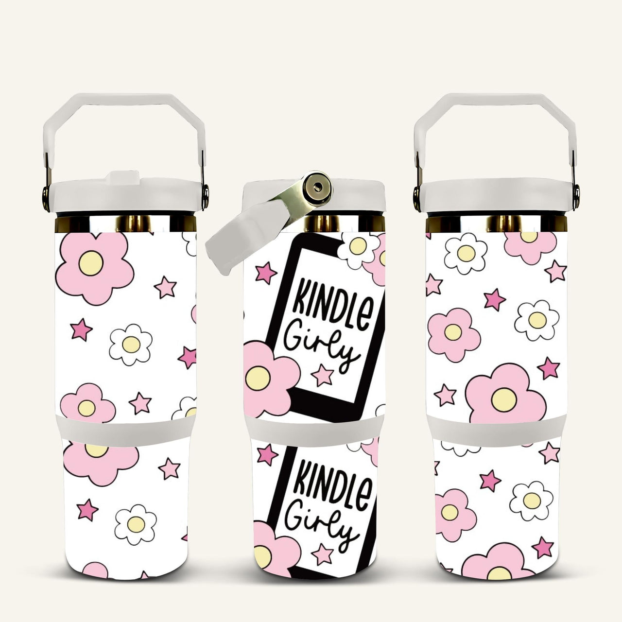 Kindle Girly Tumbler with Flip Straw