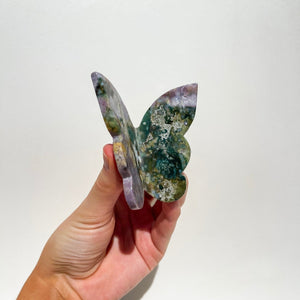 Ocean Jasper Self-Standing Butterfly #1 Halo Quartz 