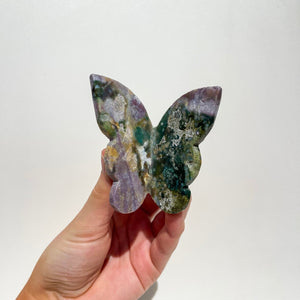 Ocean Jasper Self-Standing Butterfly #1 Halo Quartz 