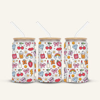 Girly Icons Glass Cup