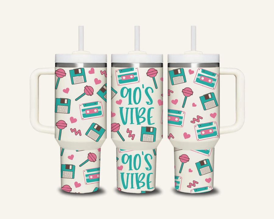 90's Vibe Tumbler with Side Handle