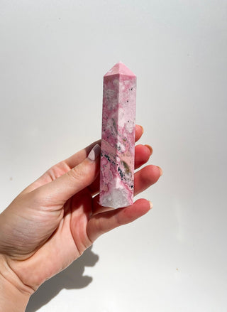 Rhodonite Tower #3 Halo Quartz 