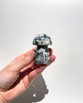 Moss Agate Mushroom #8 Halo Quartz 