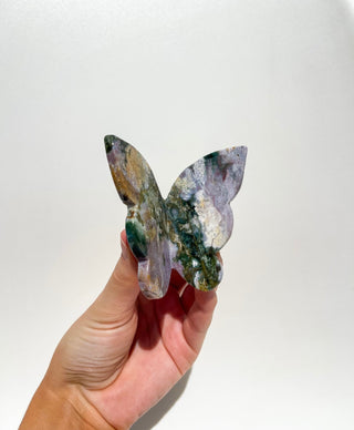 Ocean Jasper Self-Standing Butterfly #2 Halo Quartz 