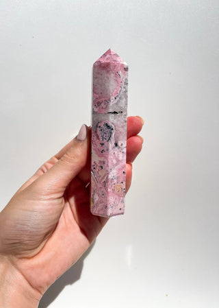 Rhodonite Tower #4 Halo Quartz 