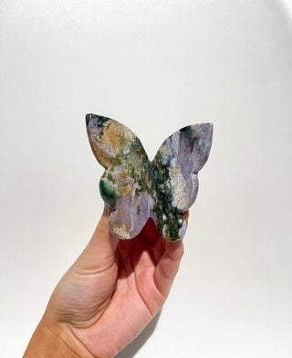 Ocean Jasper Self-Standing Butterfly #2 Halo Quartz 