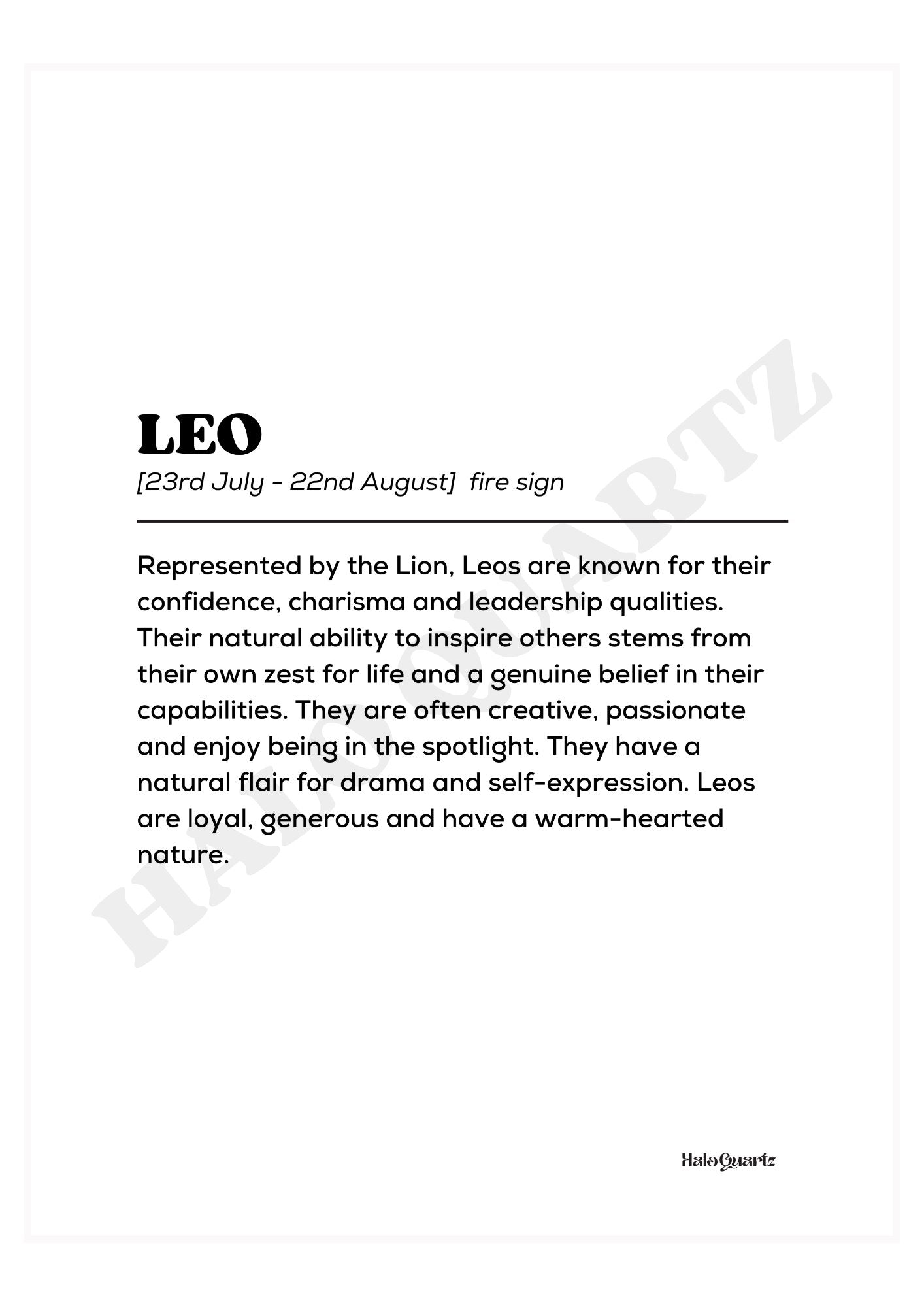Leo Halo Quartz 