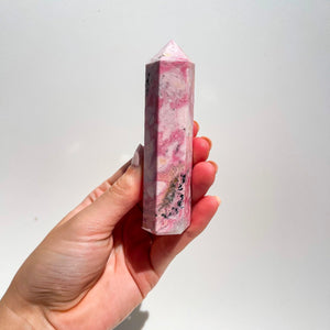 Rhodonite Tower #2 Halo Quartz 