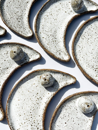 Moon Ceramic Incense Dish Halo Quartz 
