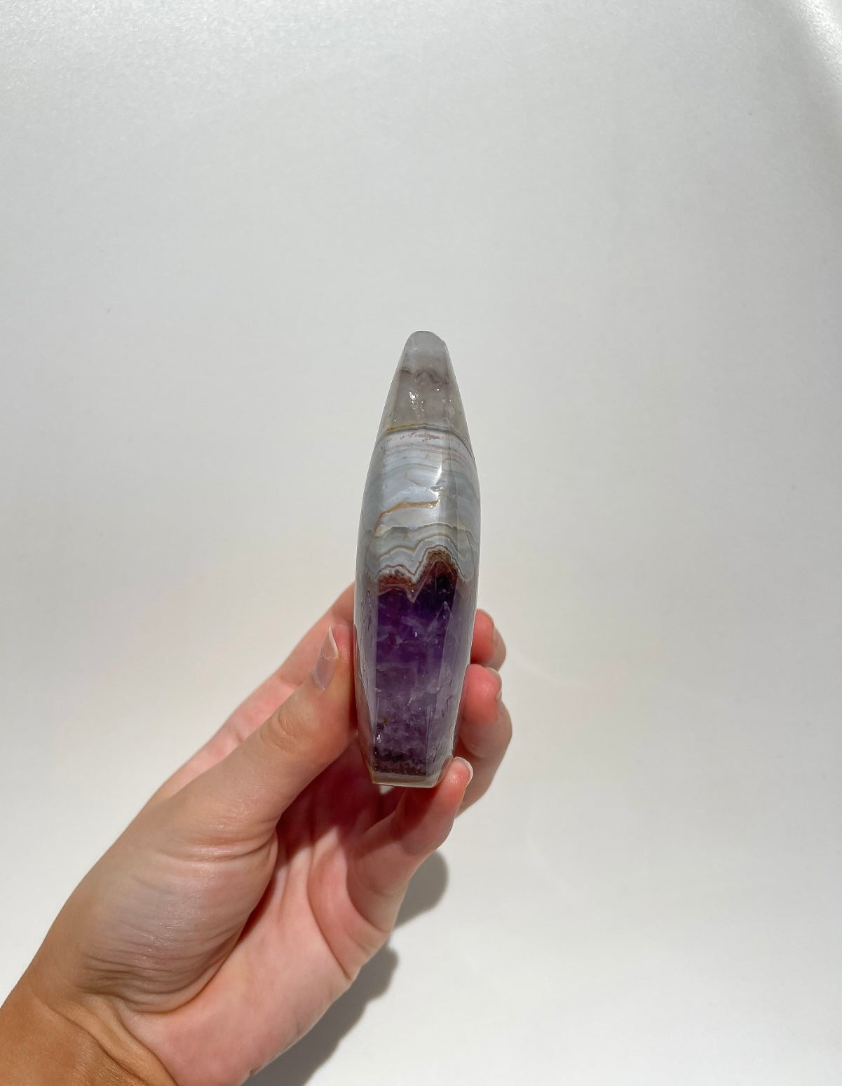 Amethyst & Agate Teardrop Freeform #2 Halo Quartz 