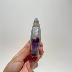 Amethyst & Agate Teardrop Freeform #2 Halo Quartz 