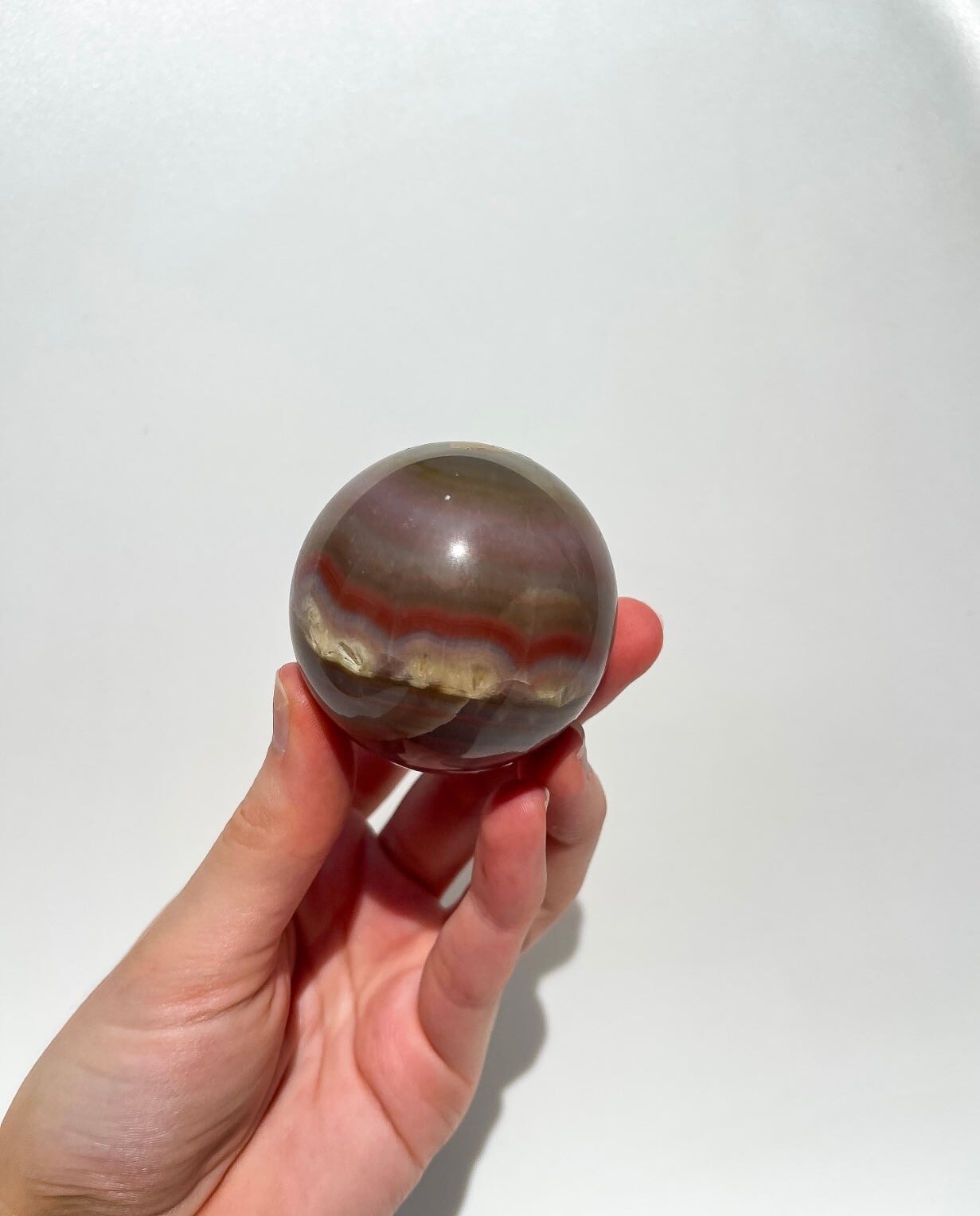 Banded Agate Sphere #1 Halo Quartz 