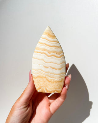 Orange Calcite Tear Drop #2 Halo Quartz 