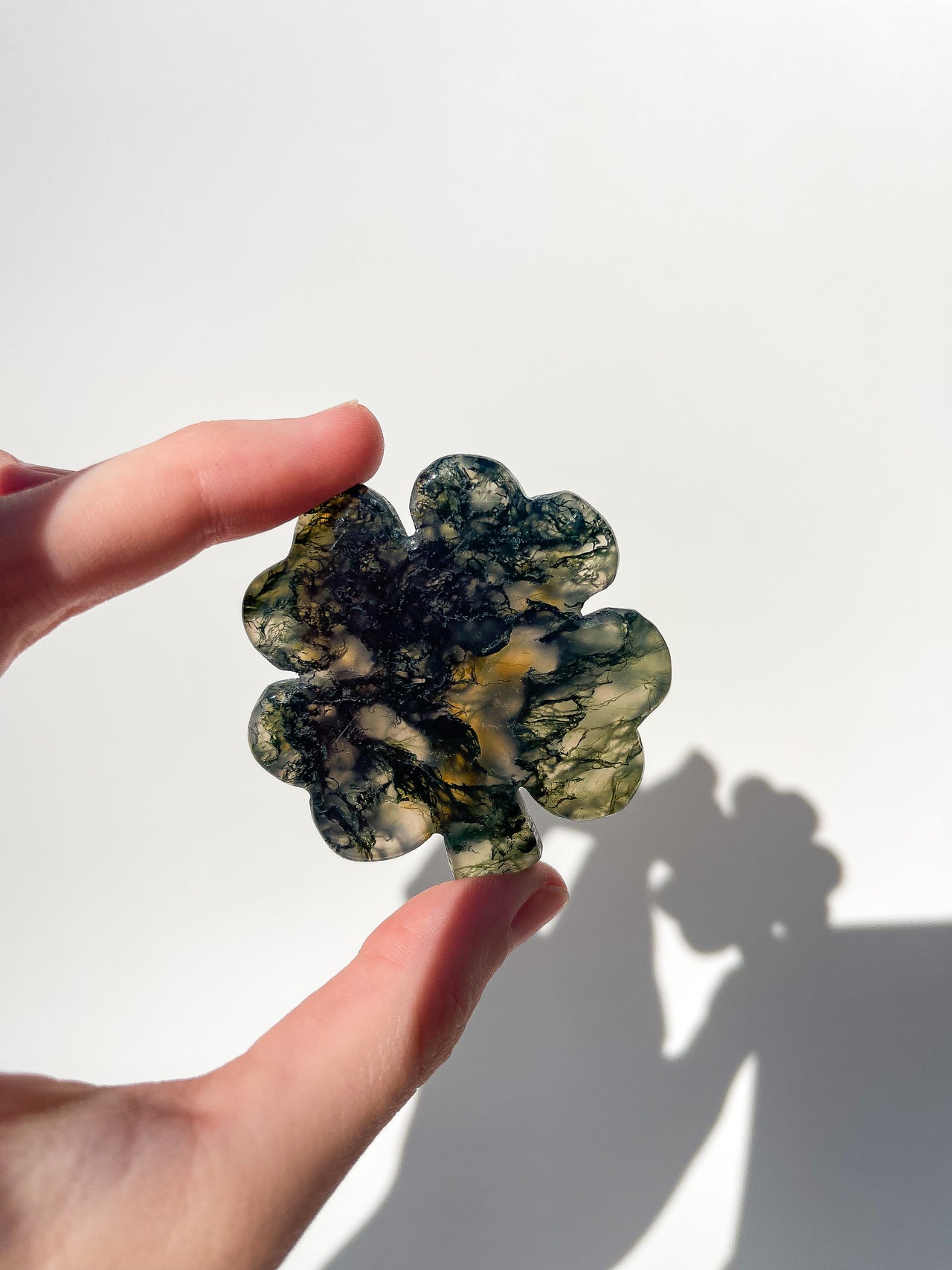 Moss Agate Clover #2