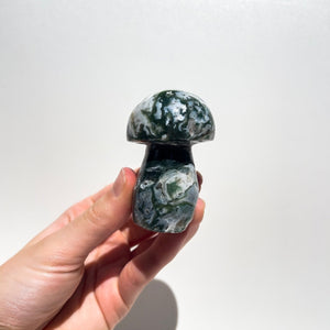 Moss Agate Mushroom #4 Halo Quartz 