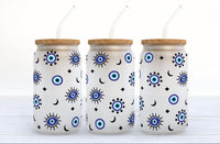 Evil Eye Glass Tumbler Halo Quartz 