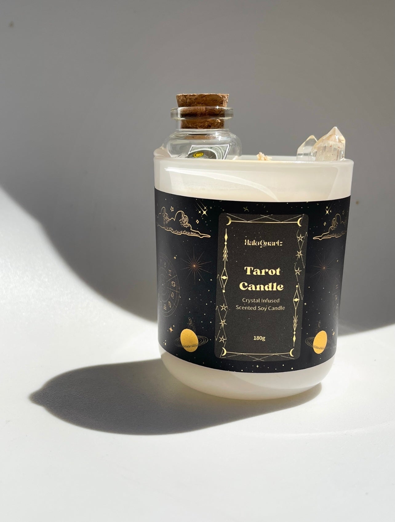 Tarot Candle Halo Quartz 