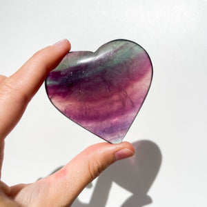 Fluorite Heart #3 Halo Quartz 