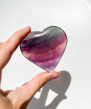 Fluorite Heart #3 Halo Quartz 