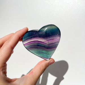Fluorite Heart #4 Halo Quartz 