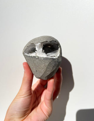 Scolecite Geode #7 Halo Quartz 