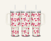 Pink Bows Tumbler with Side Handle #1