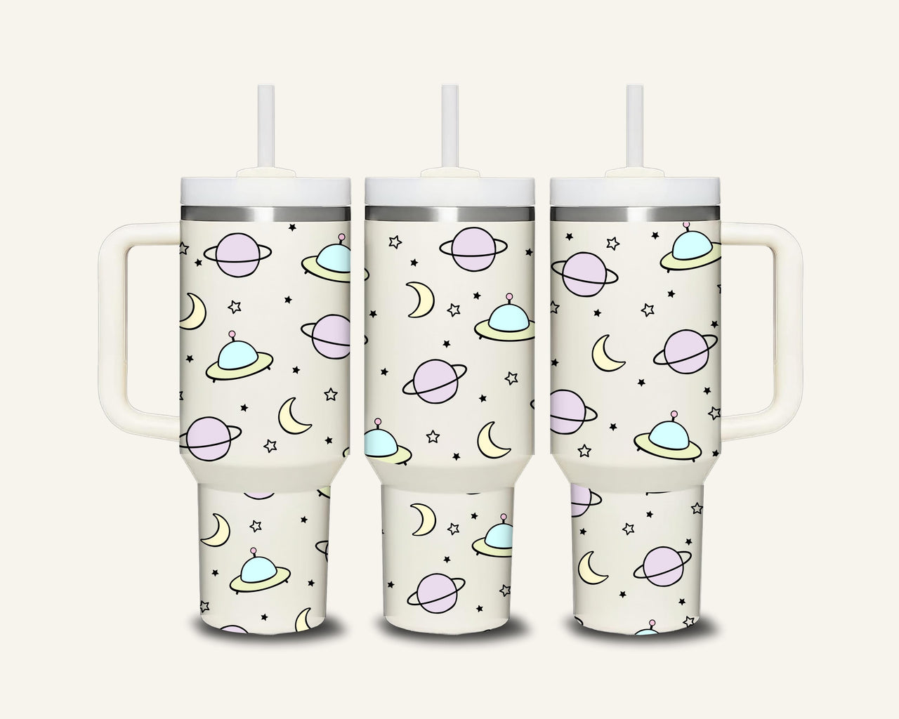 Planets Tumbler with Side Handle