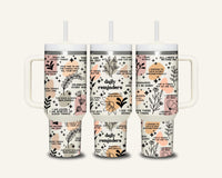 Daily Affirmations Tumbler with Side Handle (2 versions)