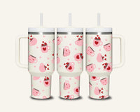 Pink Coffee Tumbler with Side Handle
