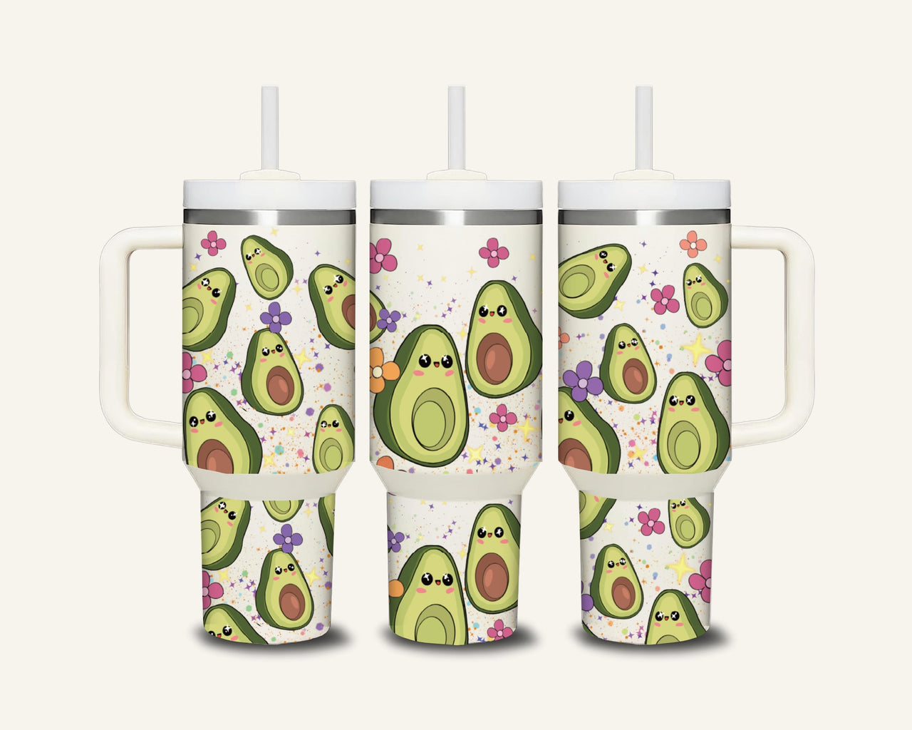 Avocado Tumbler with Side Handle
