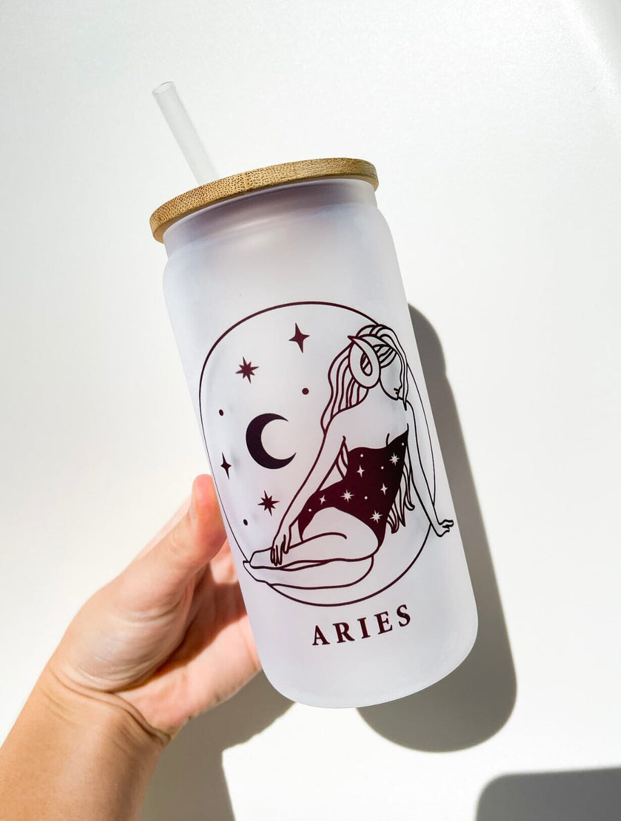 Aries Tumbler Halo Quartz Glass Tumbler 