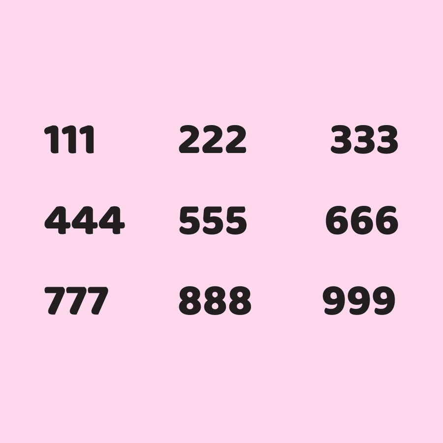 Assorted Angel Numbers Wireless Phone Fast Charger Halo Quartz Pink Background 111 