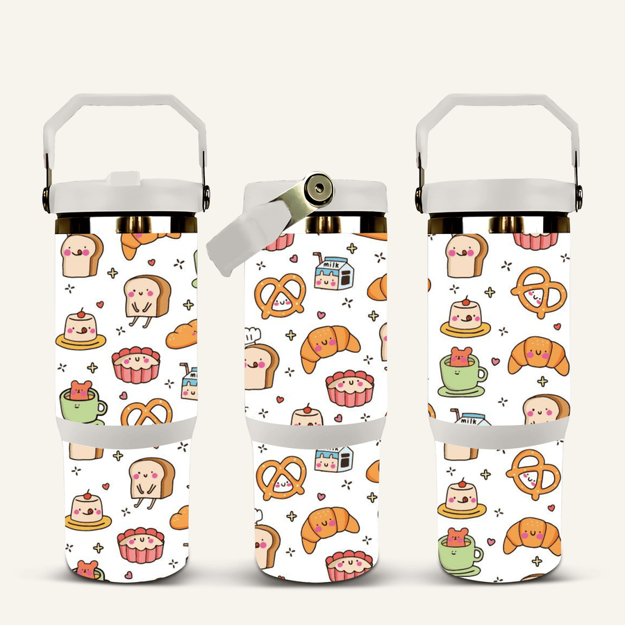 Bakery Tumbler with Flip Straw