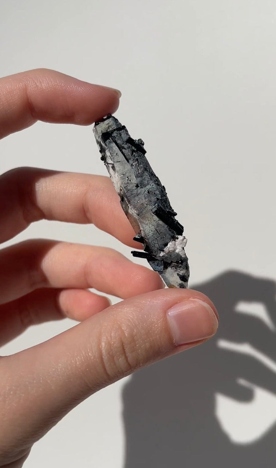 Black Tourmaline on Quartz Cluster (high quality) #3