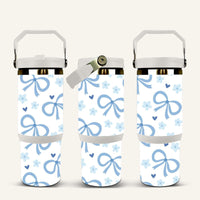 Blue Bows Tumbler with Flip Straw