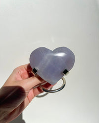 Blue Rose Quartz Heart On Stand #2