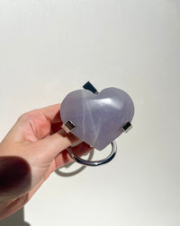 Blue Rose Quartz Heart On Stand #3