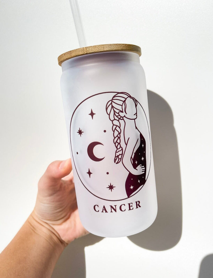 Cancer Tumbler Halo Quartz Glass Tumbler 