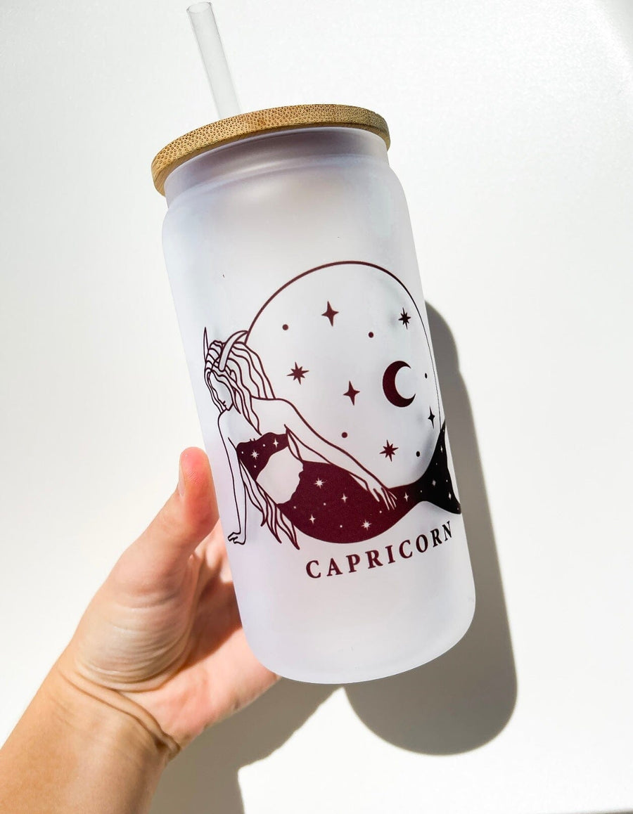 Capricorn Tumbler Halo Quartz Glass Tumbler 