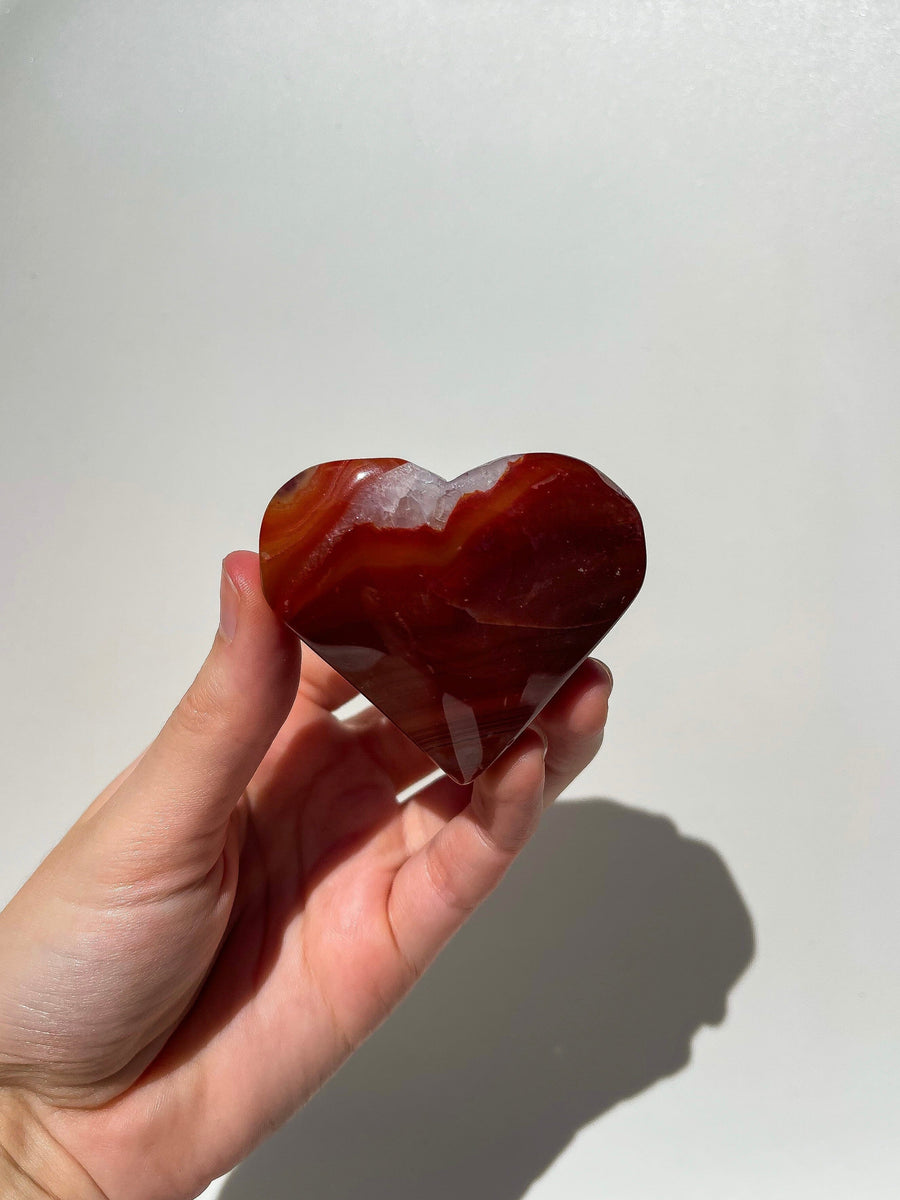 Carnelian Heart #2 Halo Quartz 